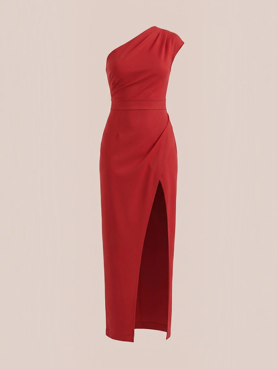 Fern Maxi Abendkleid One Shoulder mit Beinschlitz