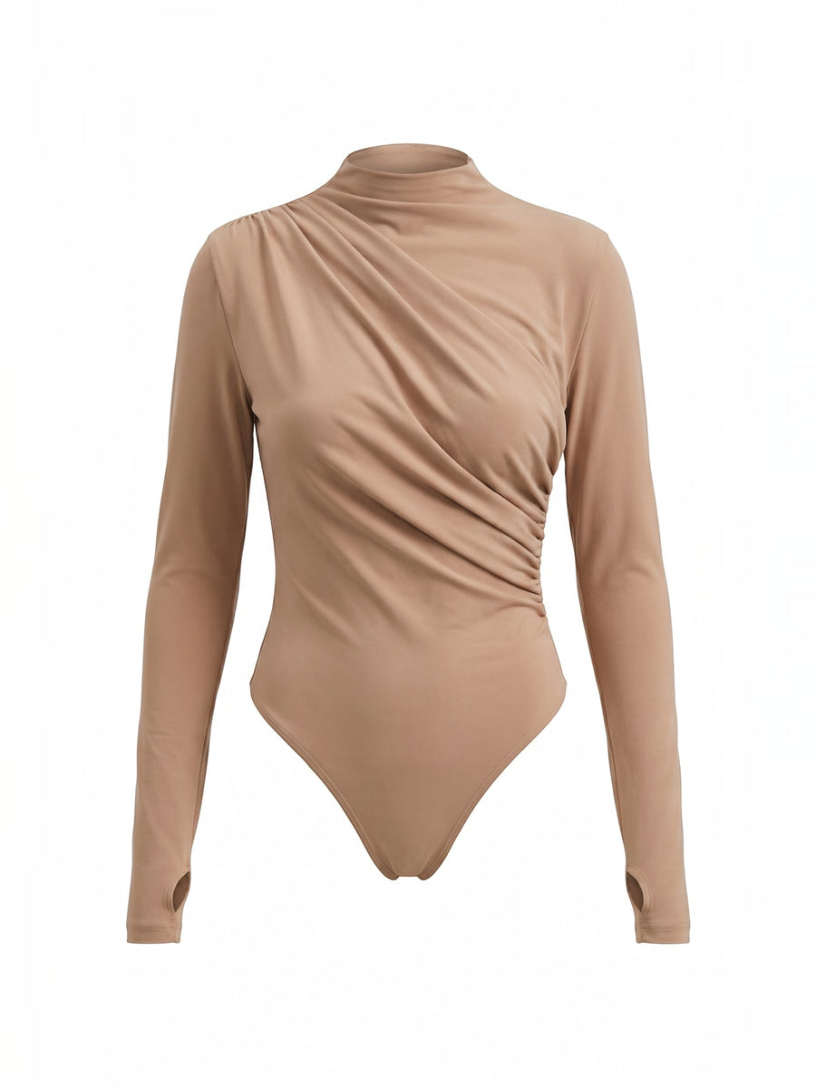 Audrey Longsleeve mit schmalem Stehkragen