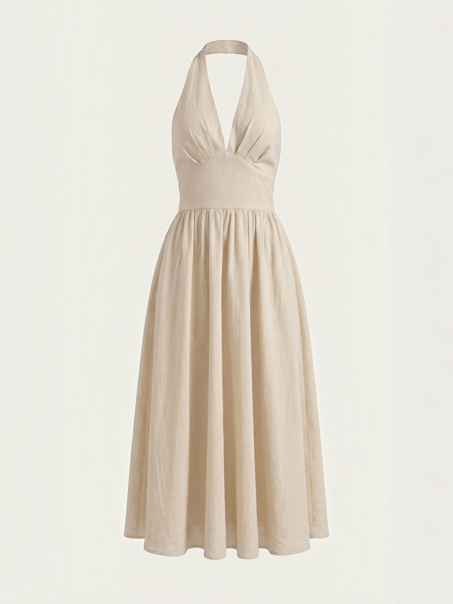 Harlow Neckholder-Midikleid mit V-Ausschnitt