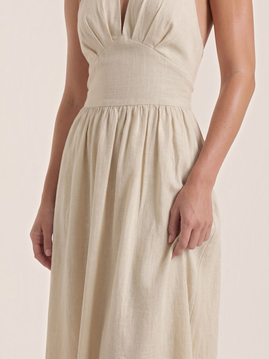 Harlow Neckholder-Midikleid mit V-Ausschnitt