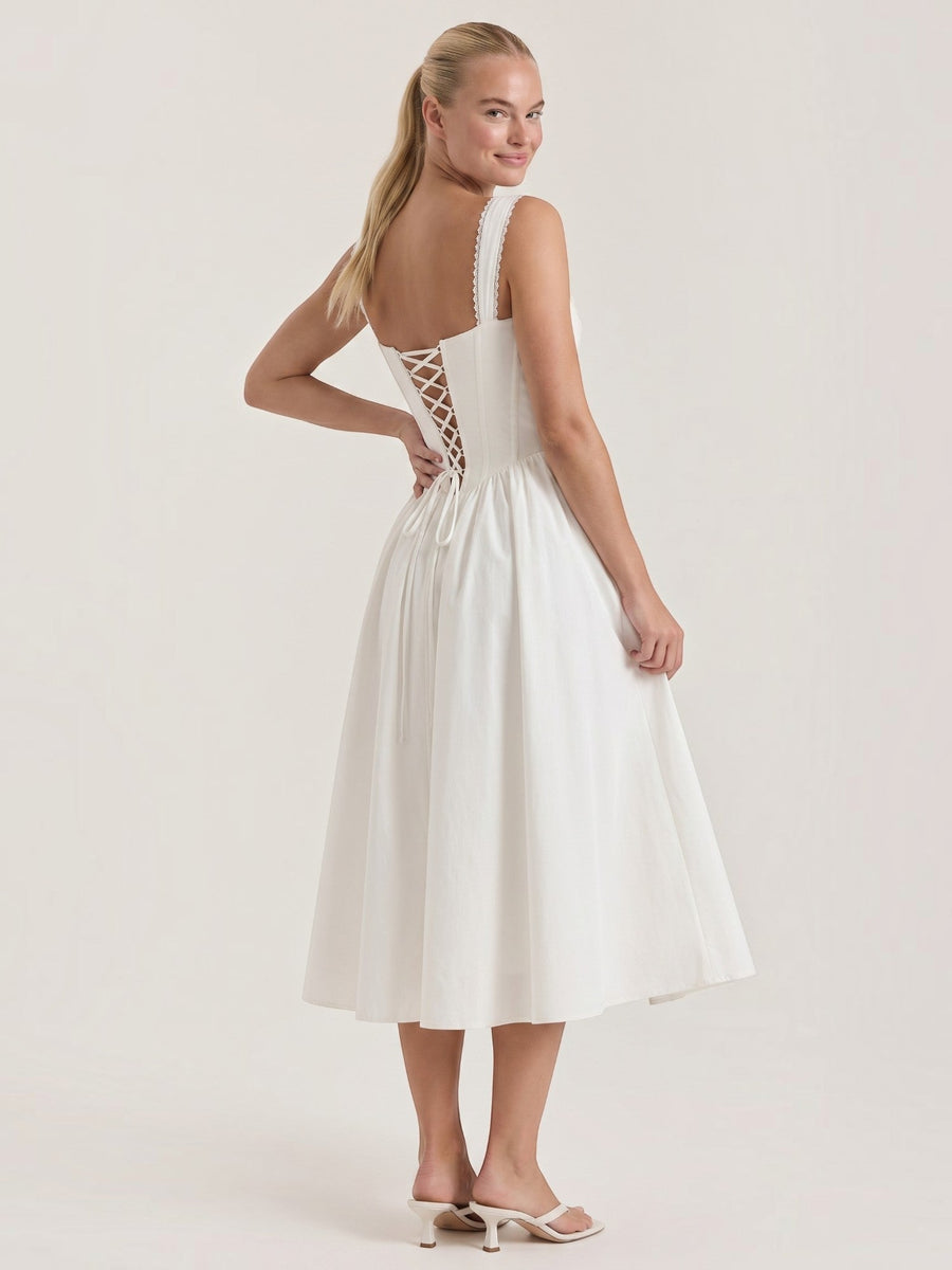 Kenya Midikleid mit Korsettoberteil und Spitzendetail