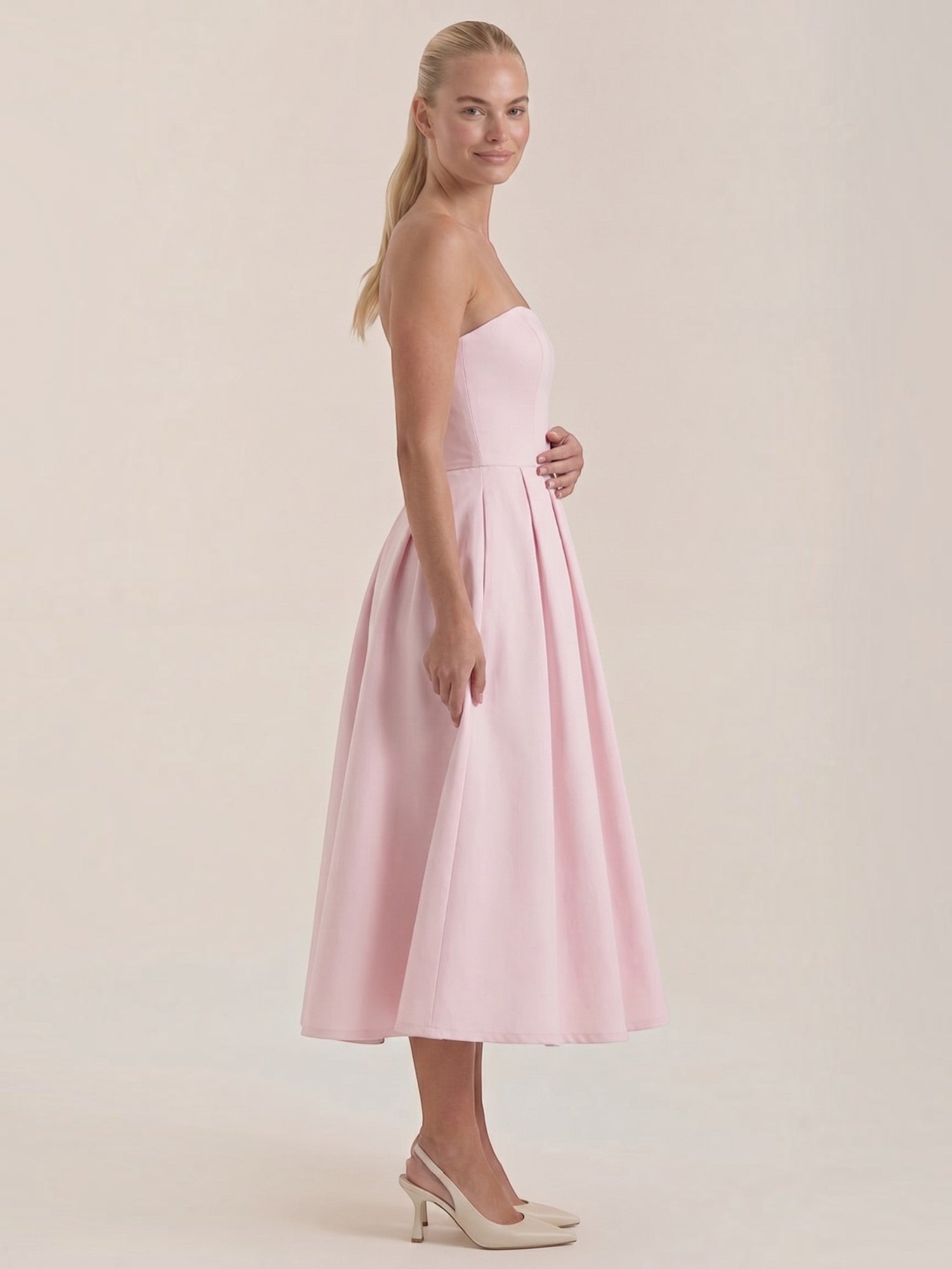 Yanna Bandeau-Midikleid mit Faltenrock