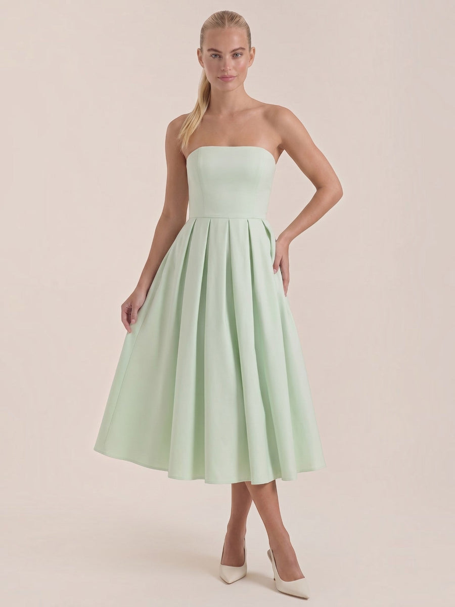 Yanna Bandeau-Midikleid mit Faltenrock