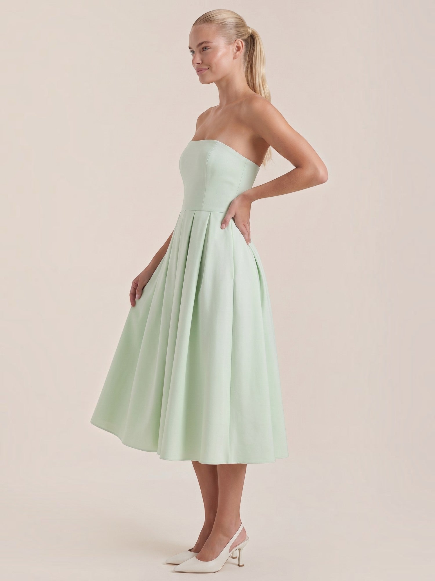 Yanna Bandeau-Midikleid mit Faltenrock