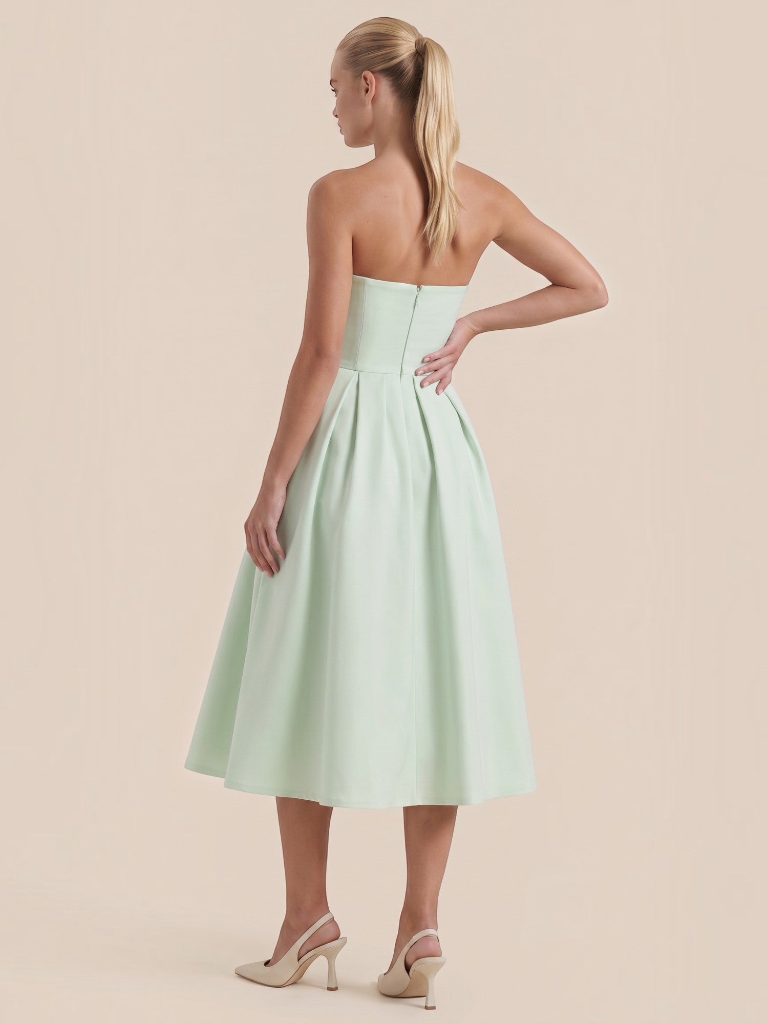 Yanna Bandeau-Midikleid mit Faltenrock