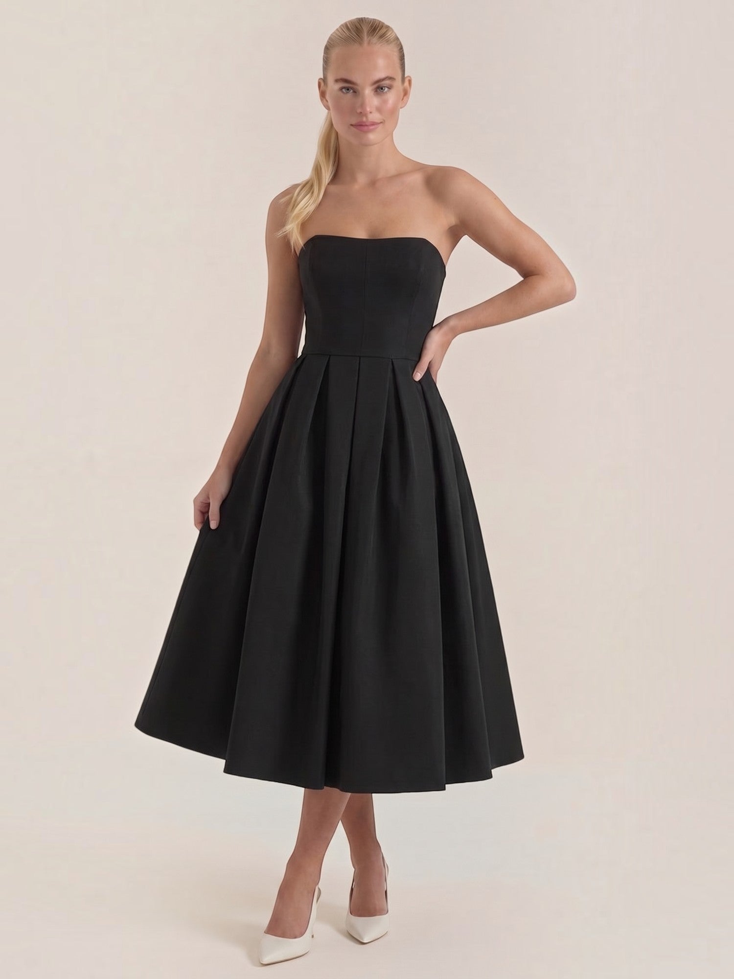 Yanna Bandeau-Midikleid mit Faltenrock