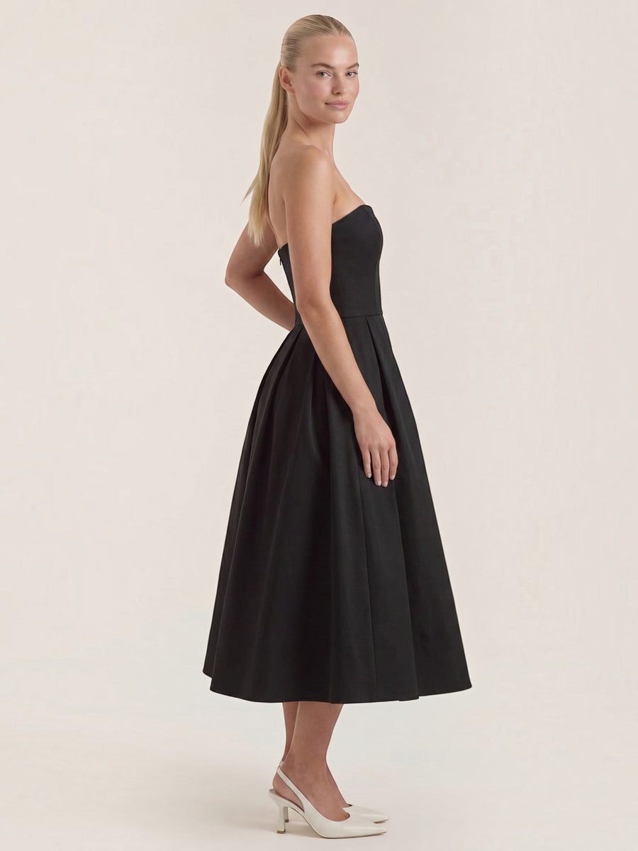 Yanna Bandeau-Midikleid mit Faltenrock