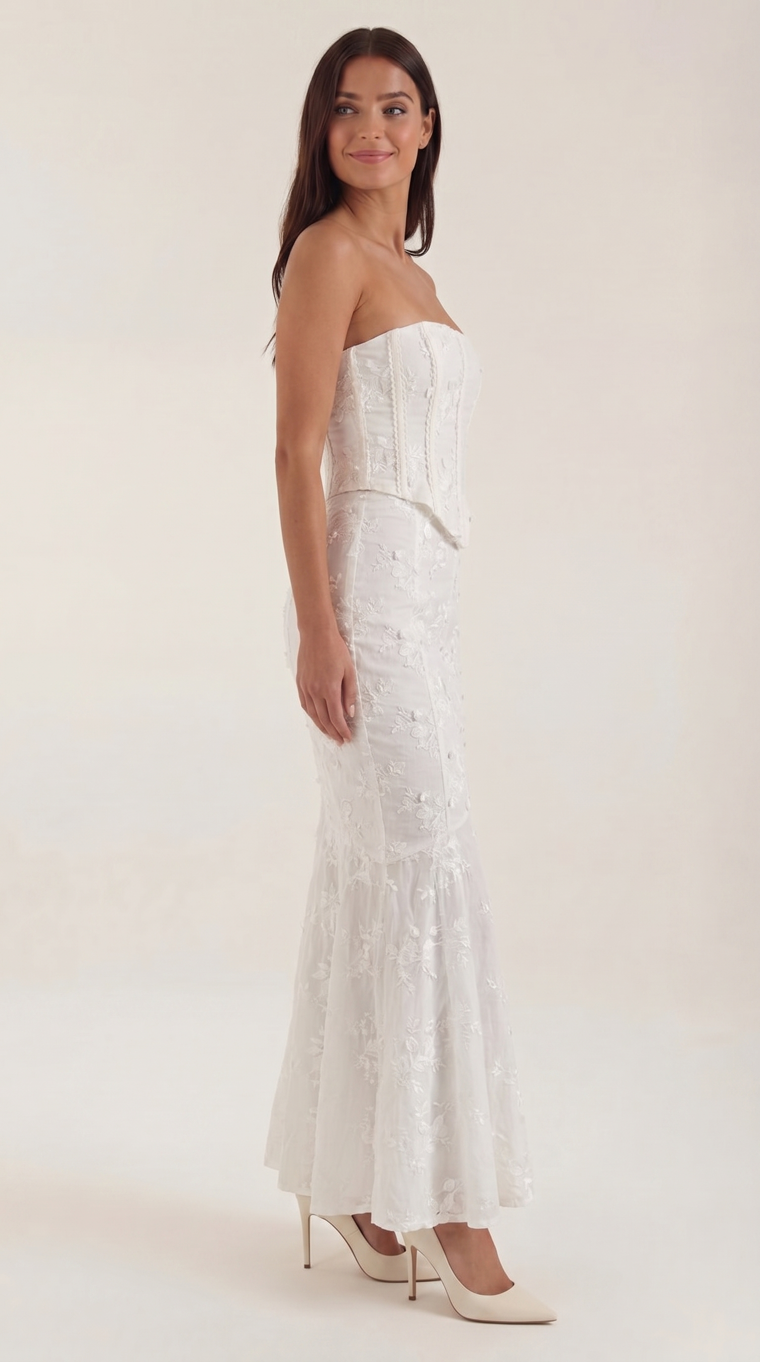 Anastasia Korsett-Spitzen-Maxikleid