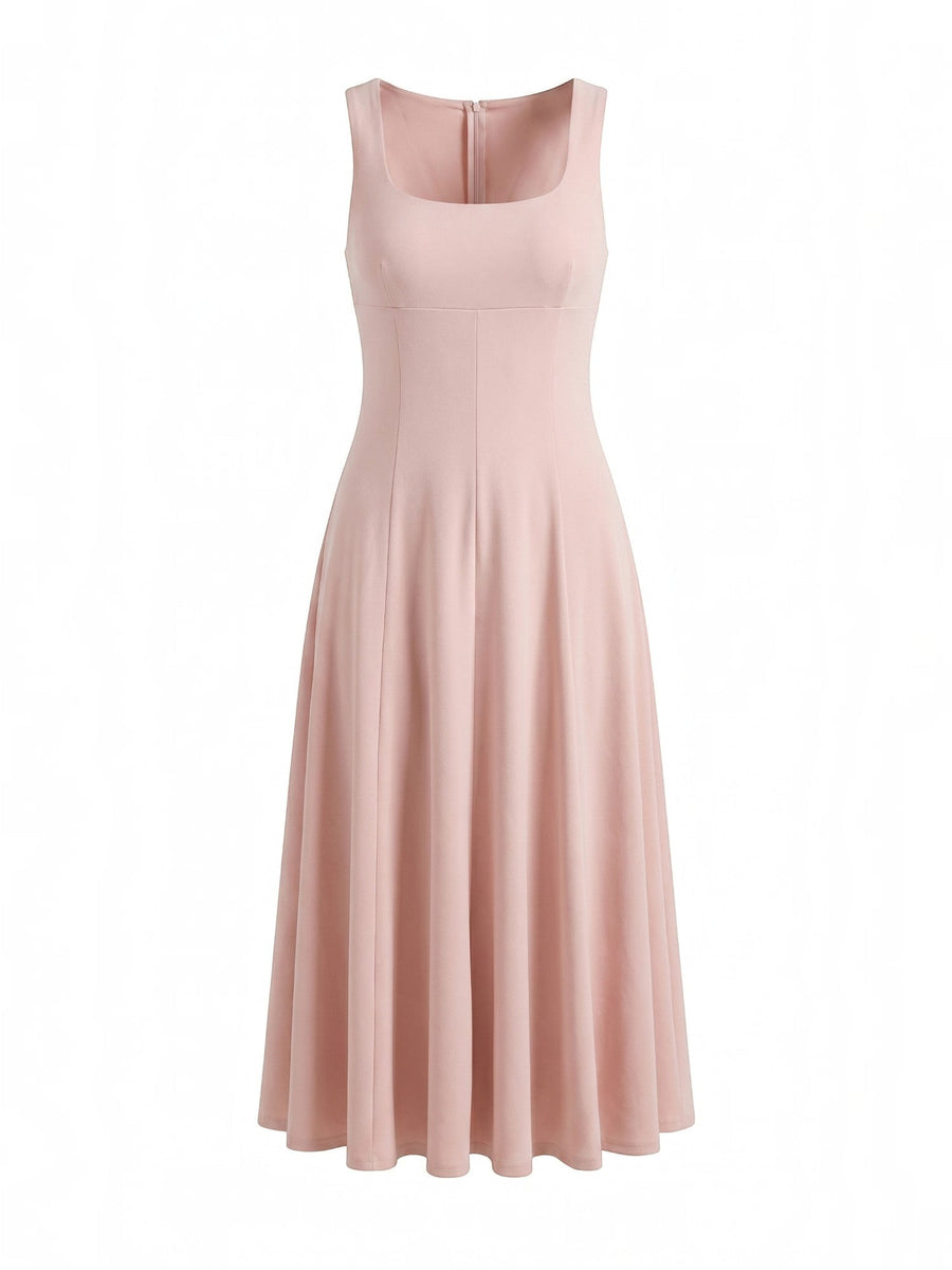 Florina Midikleid mit Karree-Ausschnitt