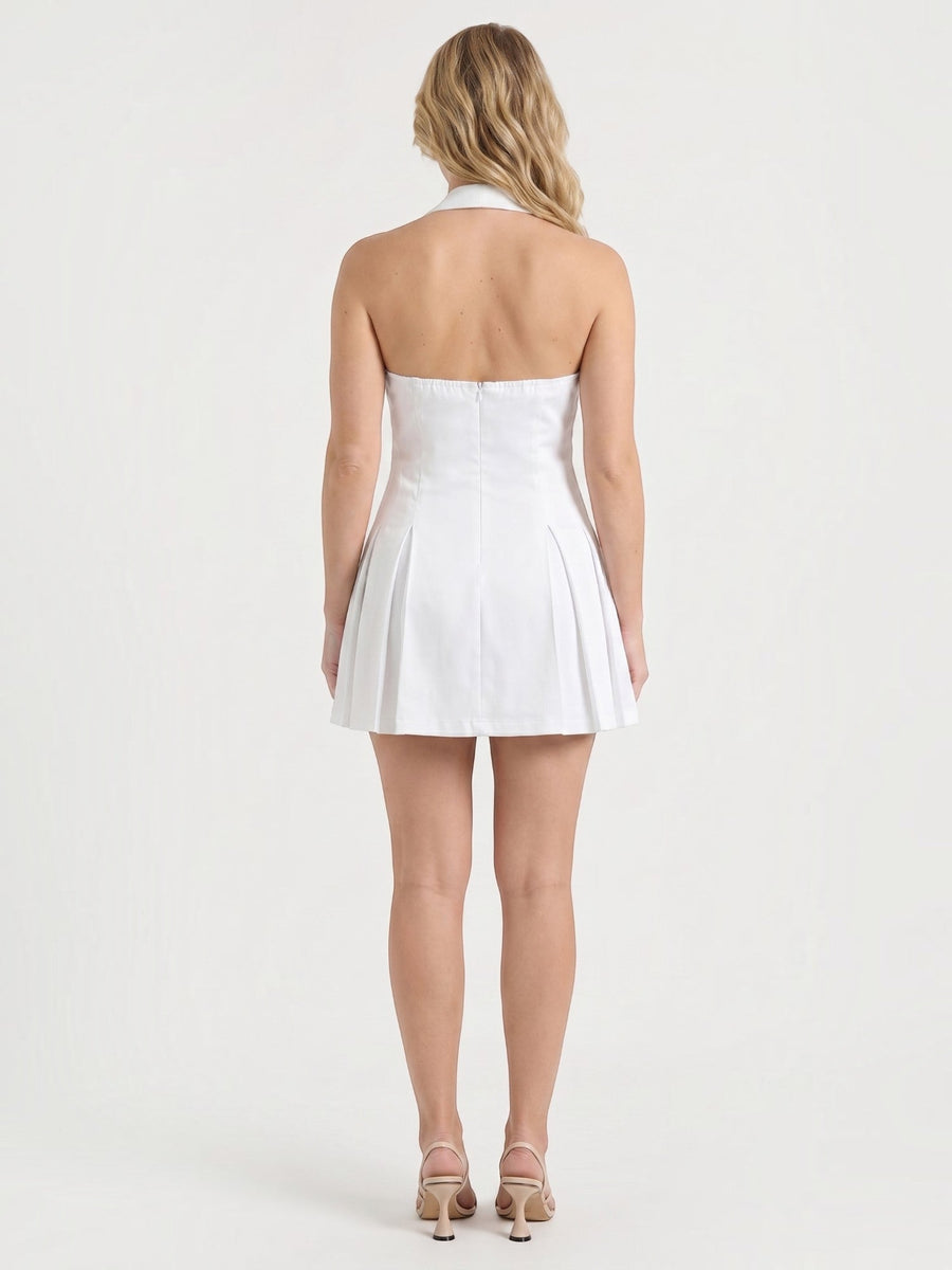 Ashley Neckholder-Minikleid mit Knopfleiste