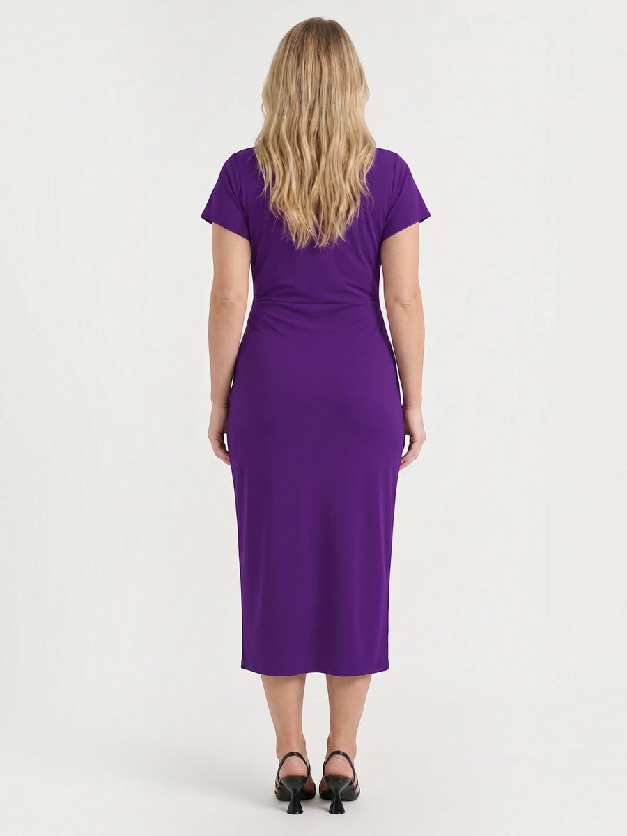 Raina Wickel-Midikleid mit V-Ausschnitt