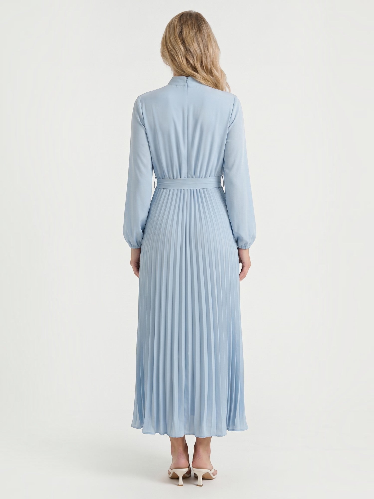 Misty Midi-Plisseekleid mit Bindegürtel