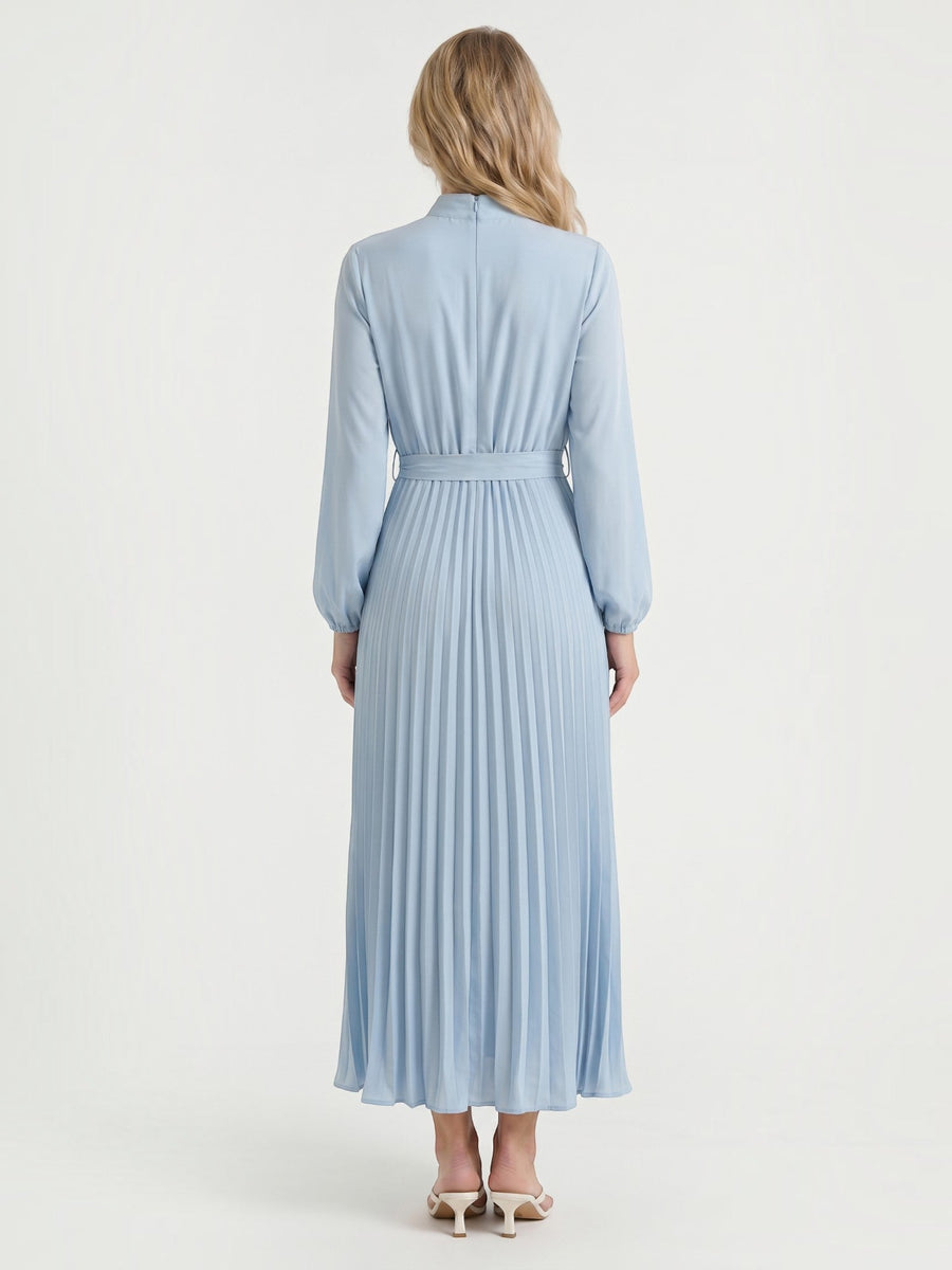 Misty Midi-Plisseekleid mit Bindegürtel