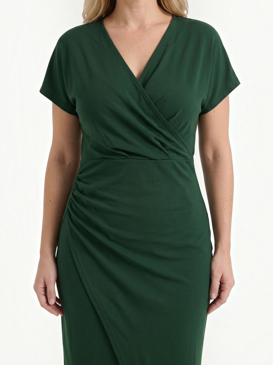 Raina Wickel-Midikleid mit V-Ausschnitt