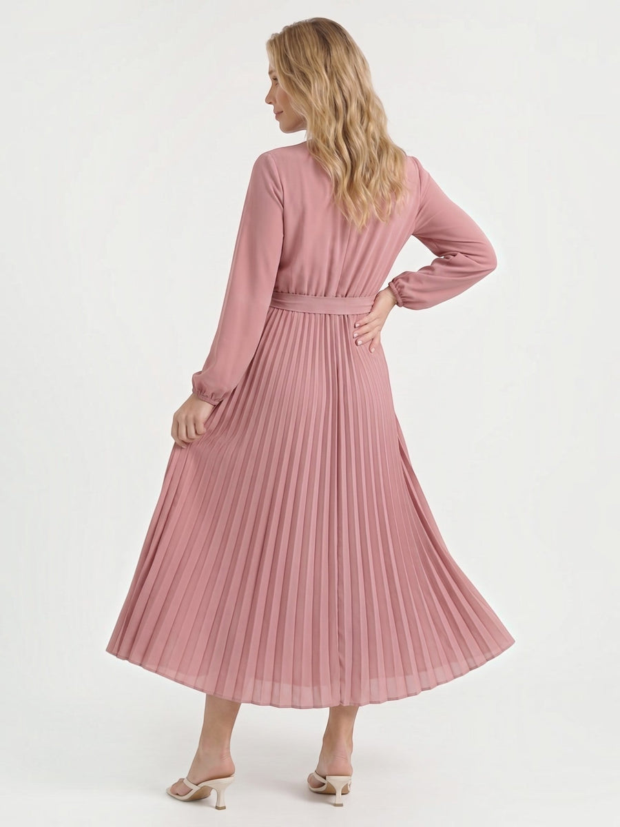Misty Midi-Plisseekleid mit Bindegürtel