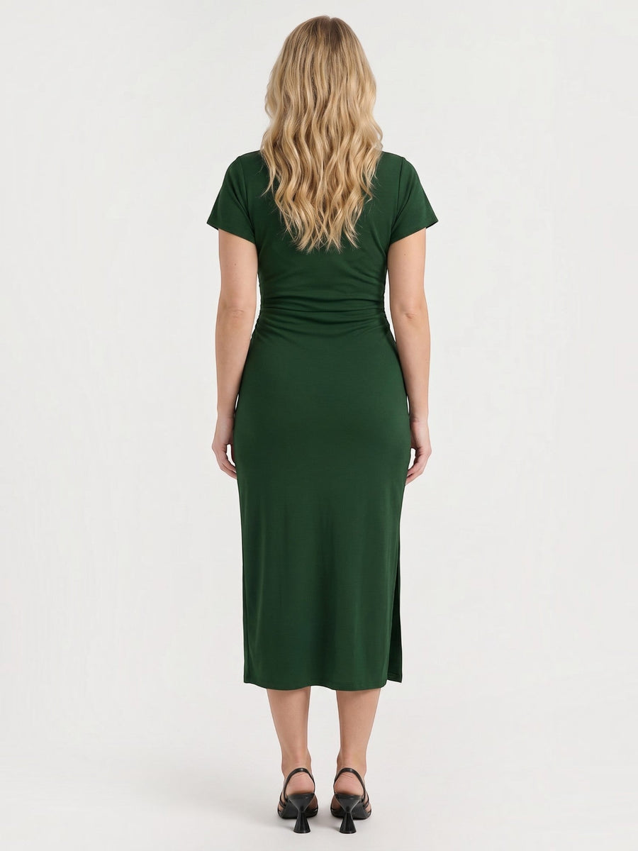 Raina Wickel-Midikleid mit V-Ausschnitt