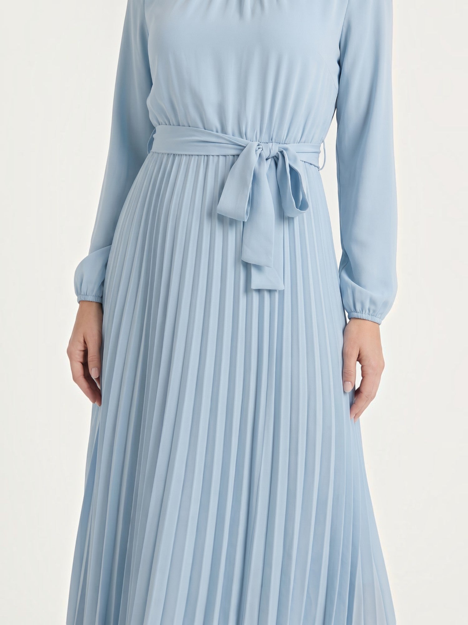Misty Midi-Plisseekleid mit Bindegürtel
