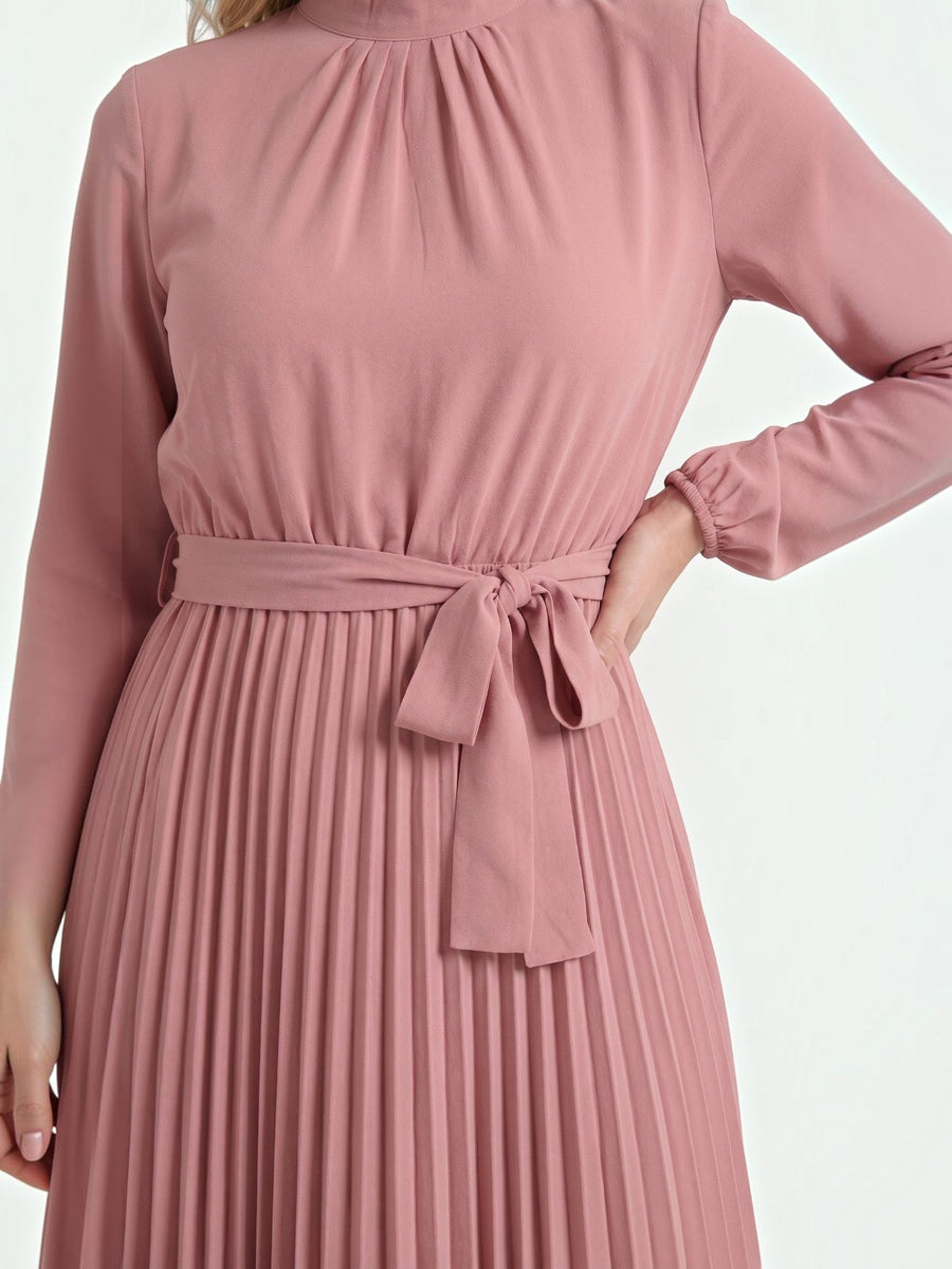 Misty Midi-Plisseekleid mit Bindegürtel