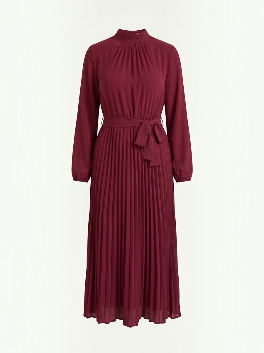 Misty Midi-Plisseekleid mit Bindegürtel