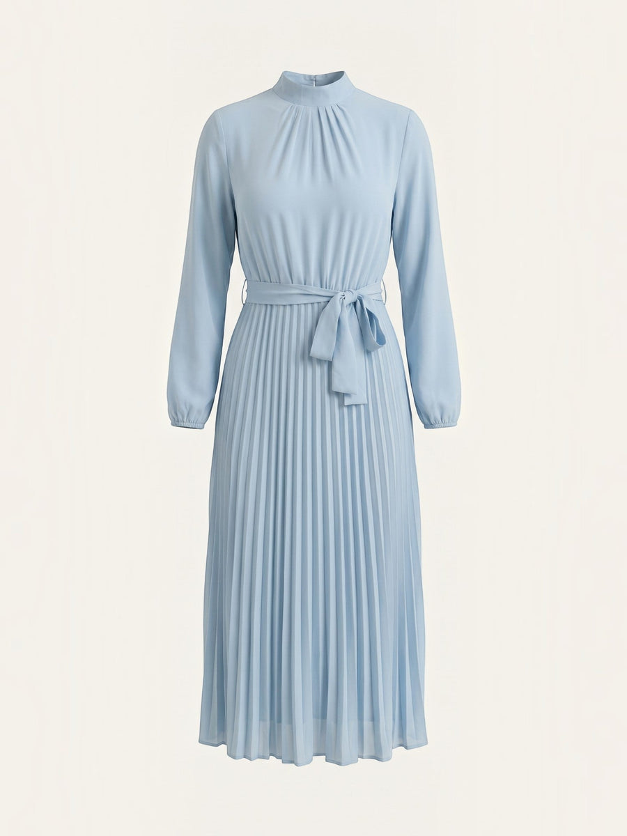 Misty Midi-Plisseekleid mit Bindegürtel