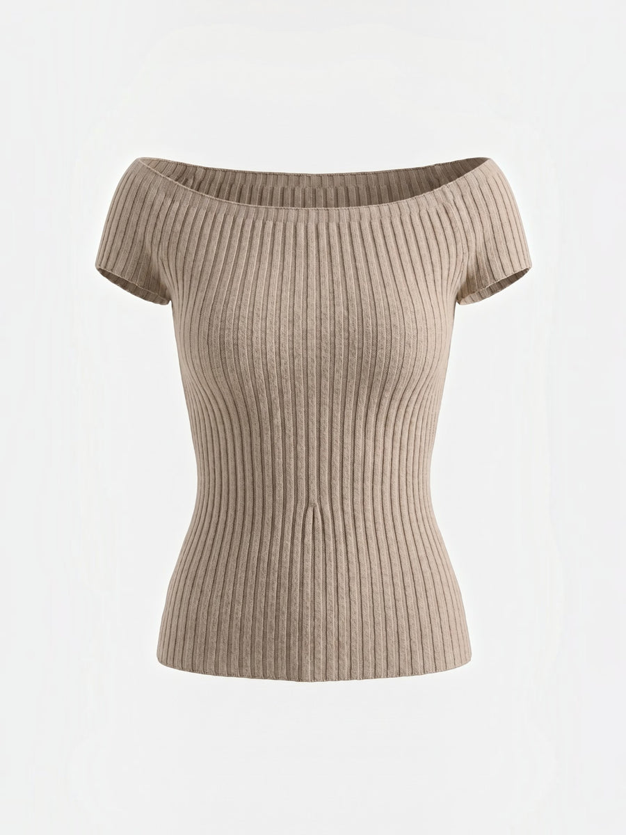 Isabel geripptes Crop Top