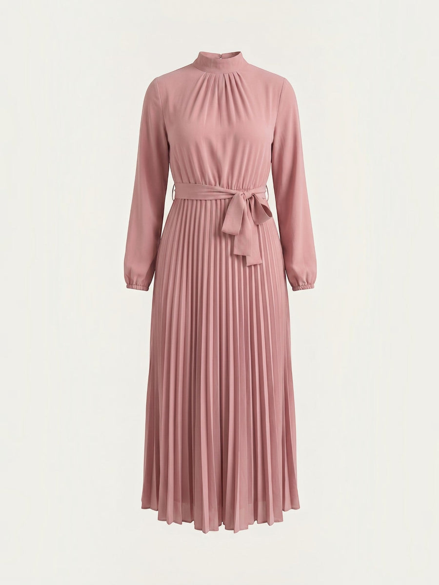 Misty Midi-Plisseekleid mit Bindegürtel