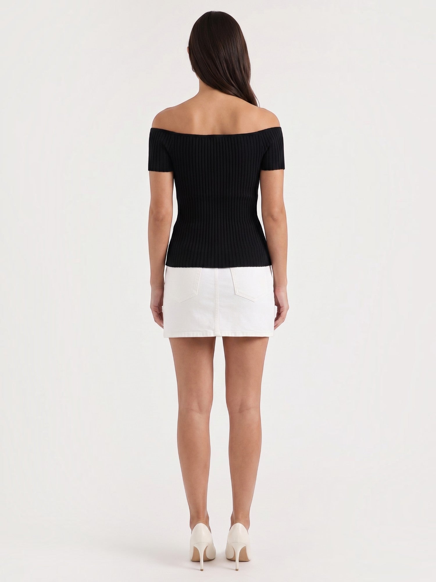 Isabel geripptes Crop Top
