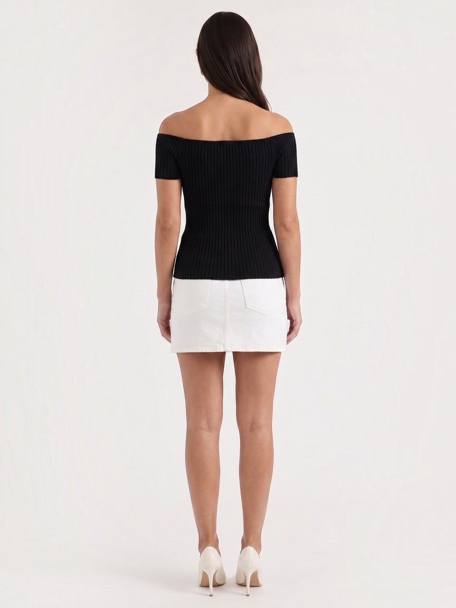 Isabel geripptes Crop Top