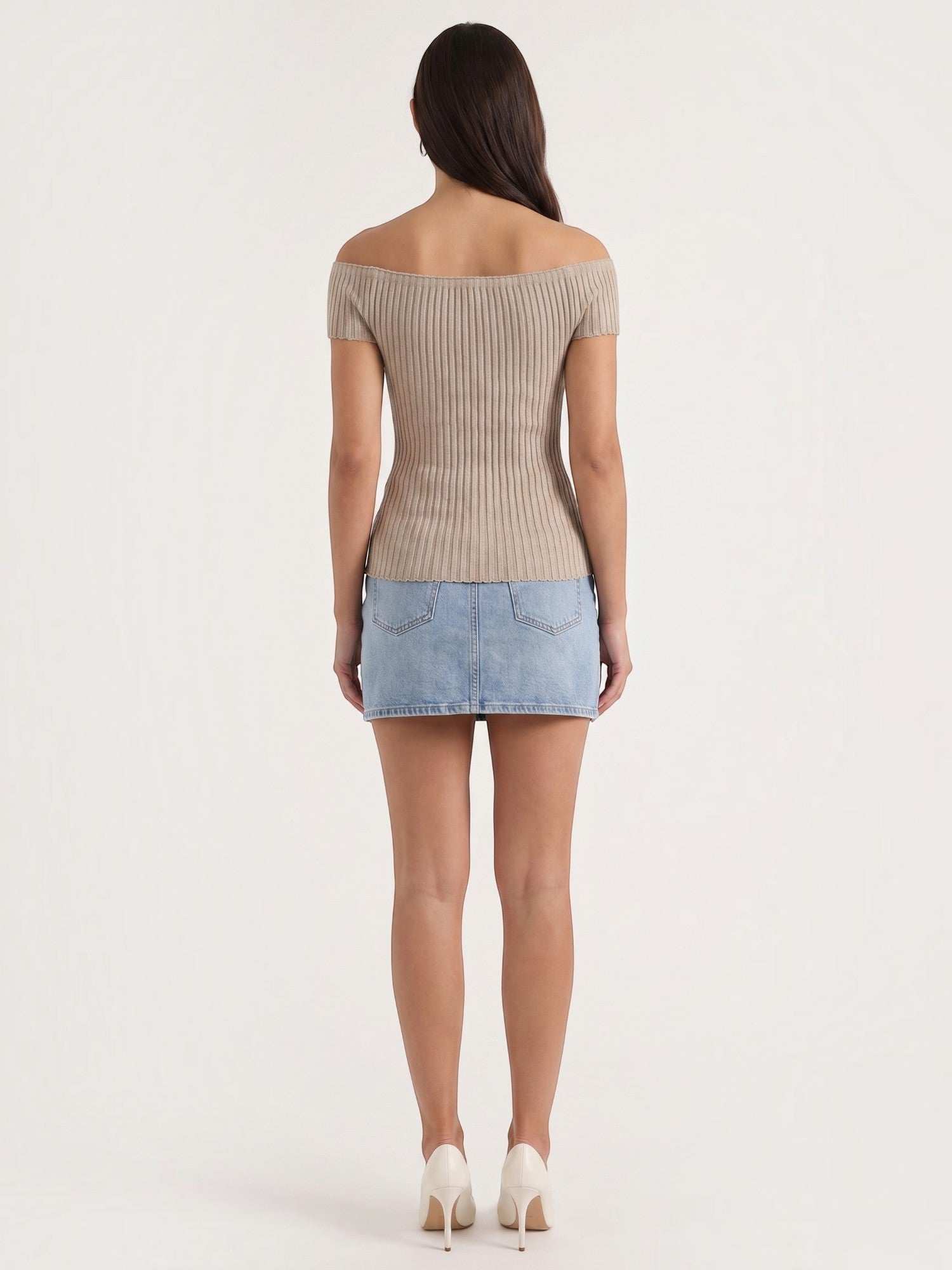 Isabel geripptes Crop Top
