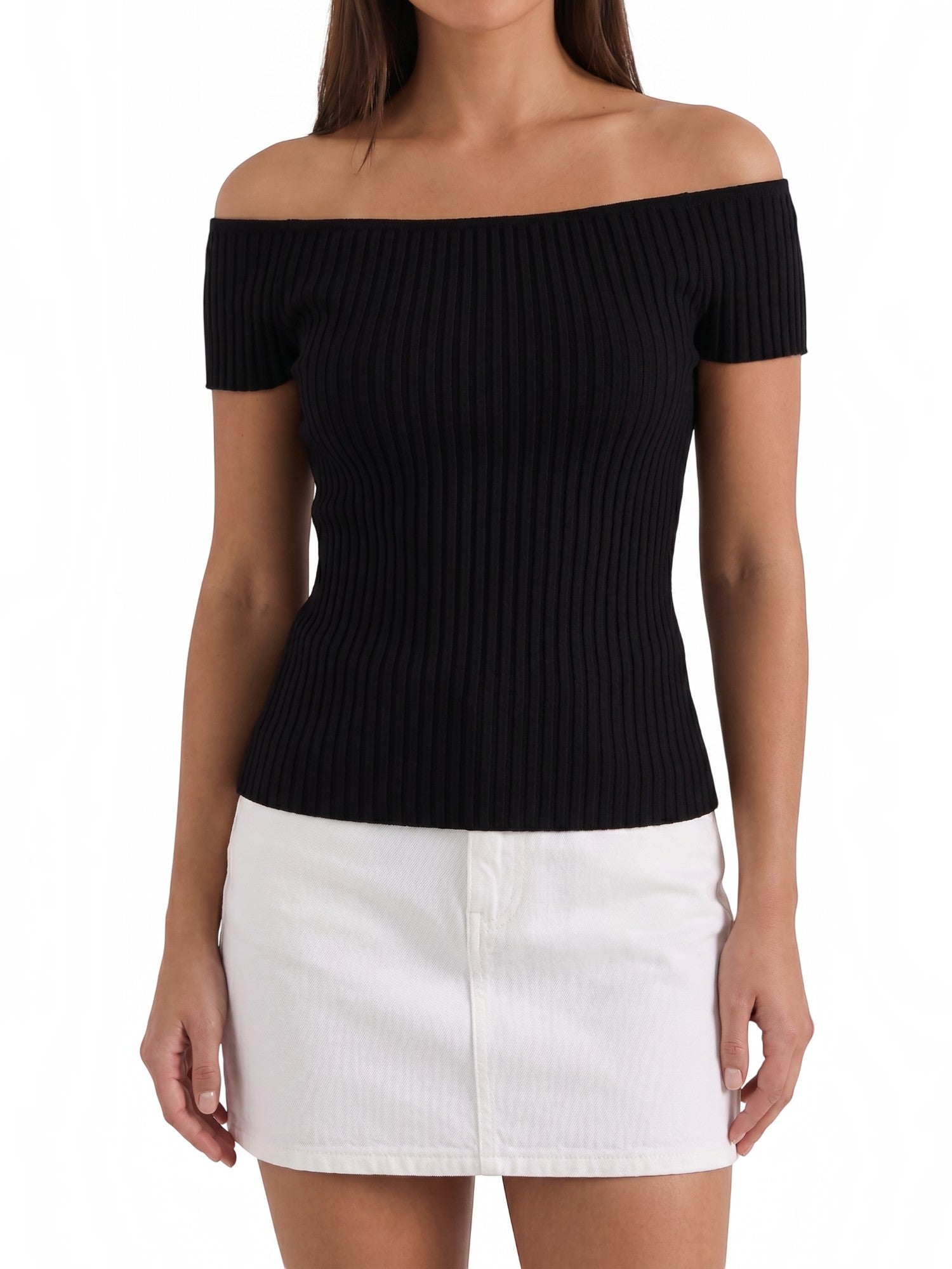 Isabel geripptes Crop Top