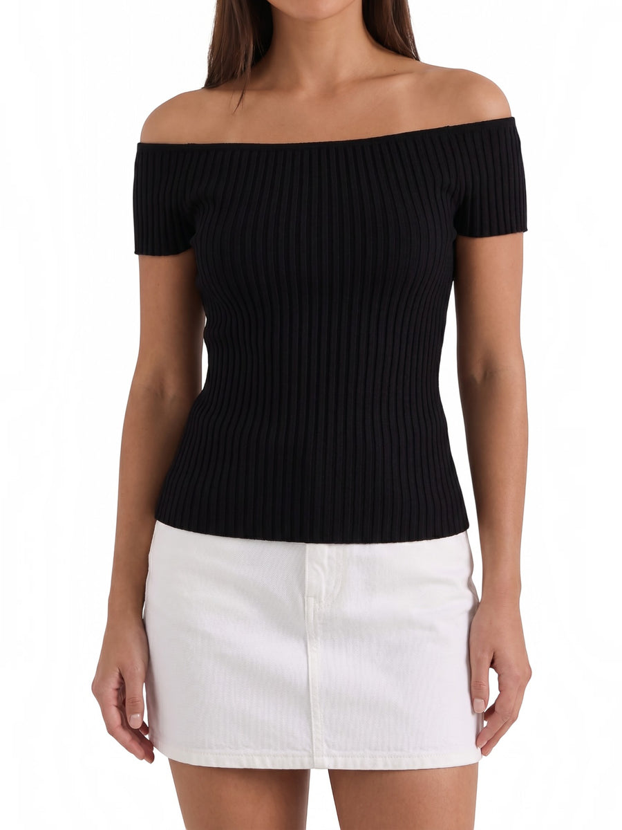 Isabel geripptes Crop Top