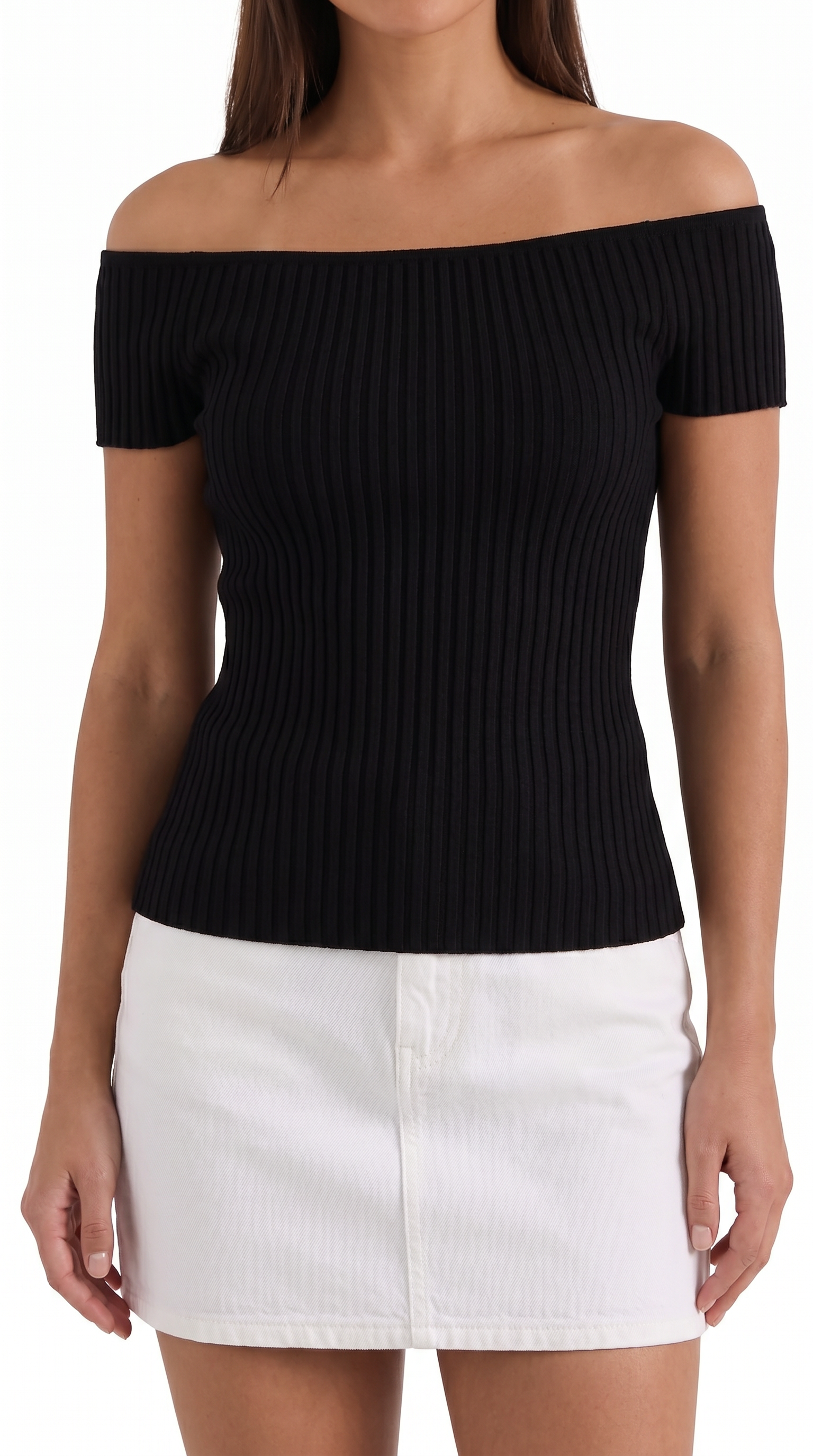 Isabel geripptes Crop Top