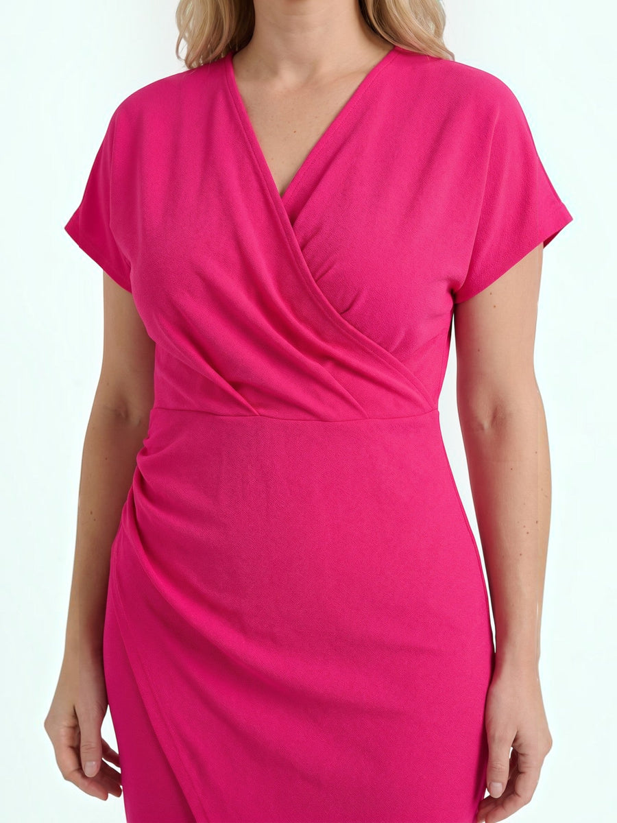 Raina Wickel-Midikleid mit V-Ausschnitt
