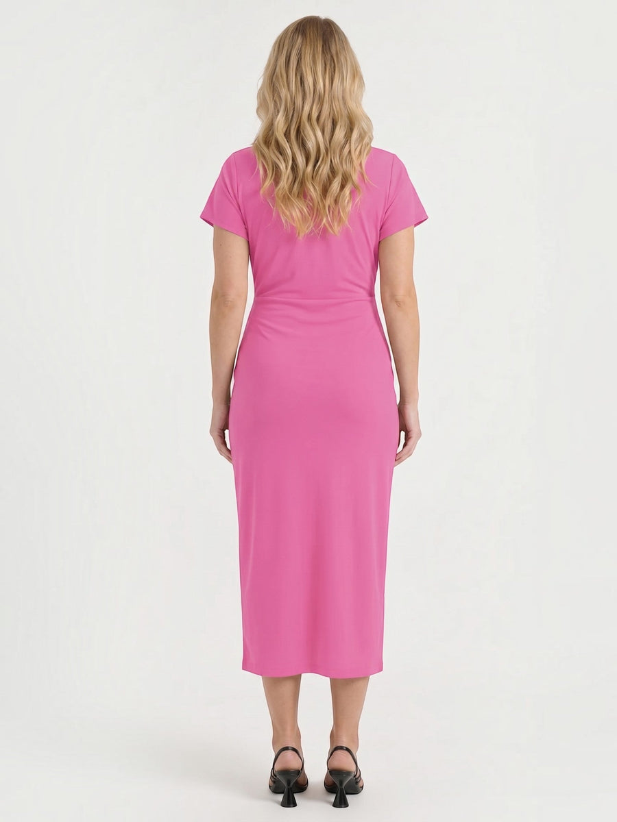 Raina Wickel-Midikleid mit V-Ausschnitt