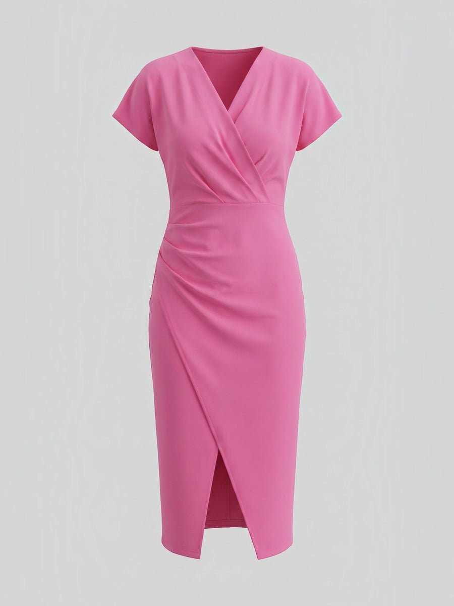 Raina Wickel-Midikleid mit V-Ausschnitt