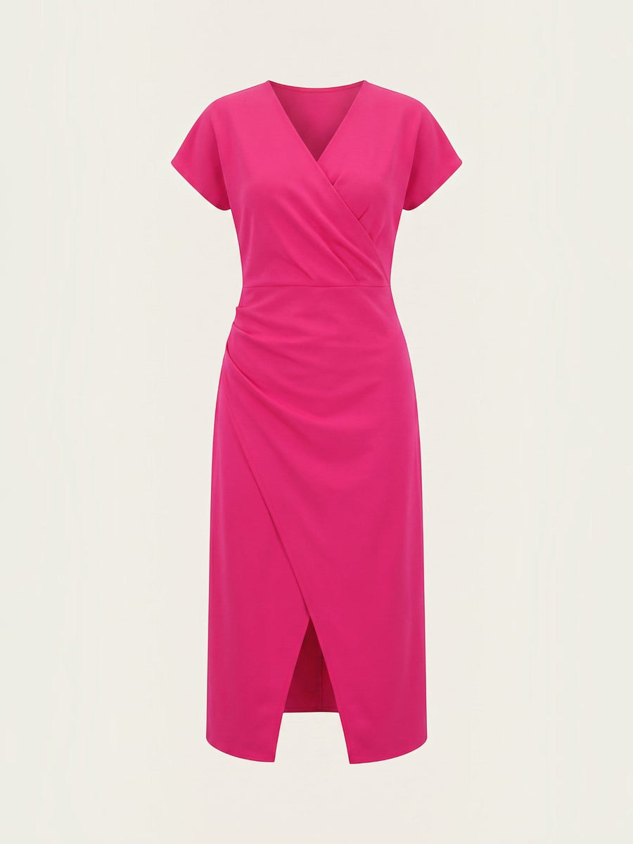 Raina Wickel-Midikleid mit V-Ausschnitt