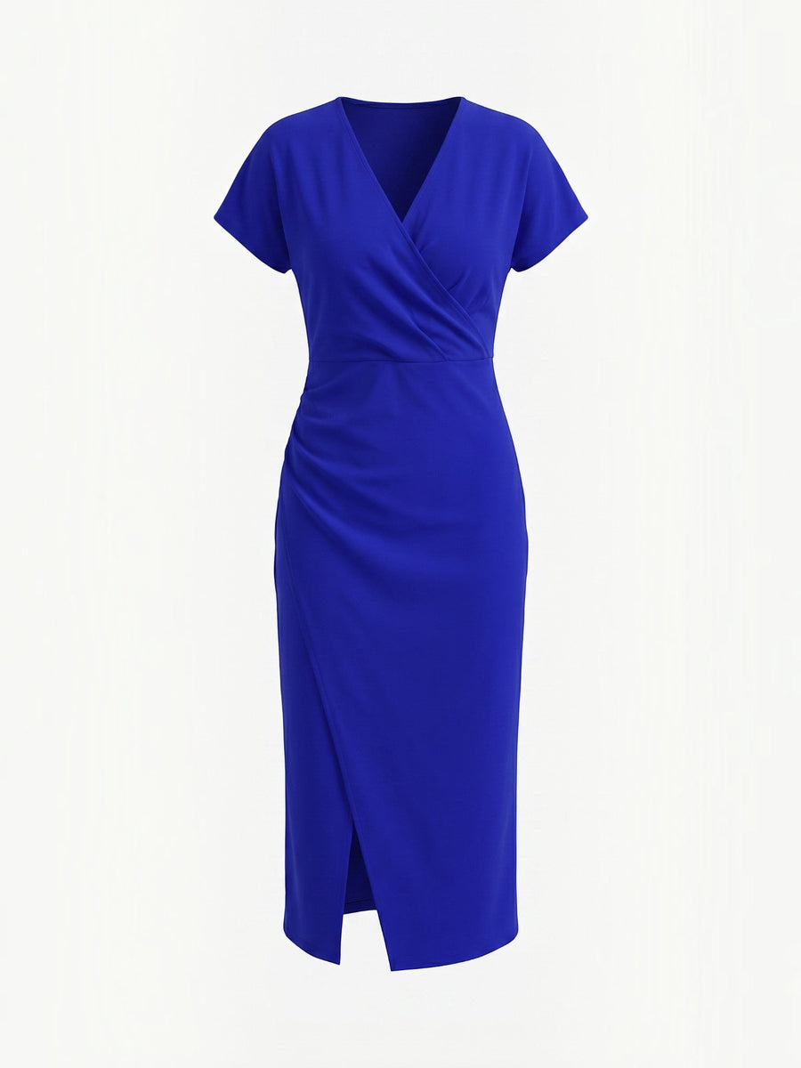 Raina Wickel-Midikleid mit V-Ausschnitt
