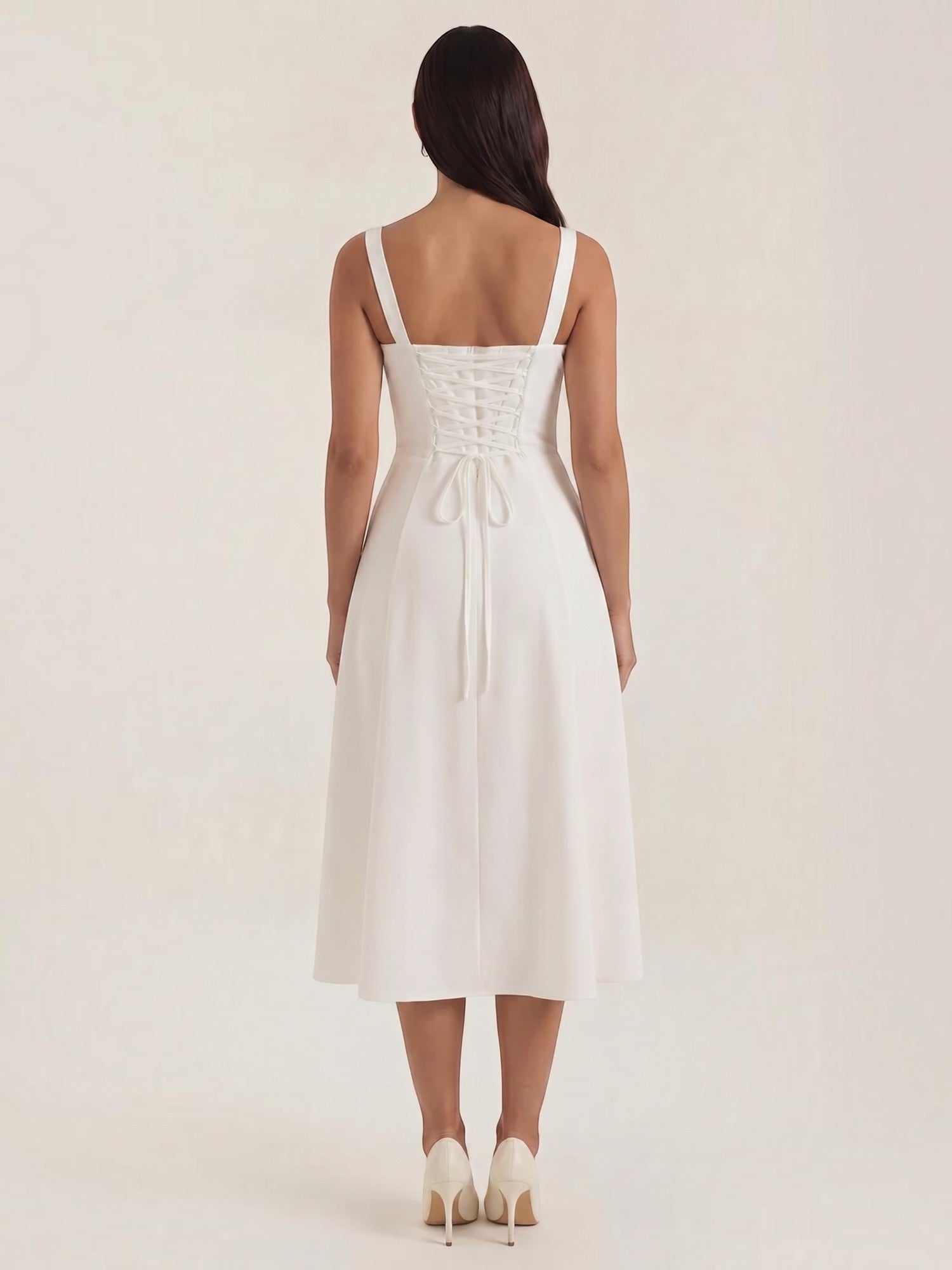 Jade Midikleid mit Schnürung
