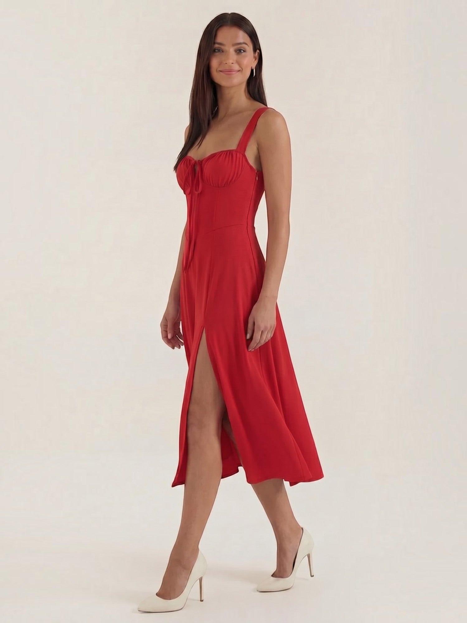 Jade Midikleid mit Schnürung