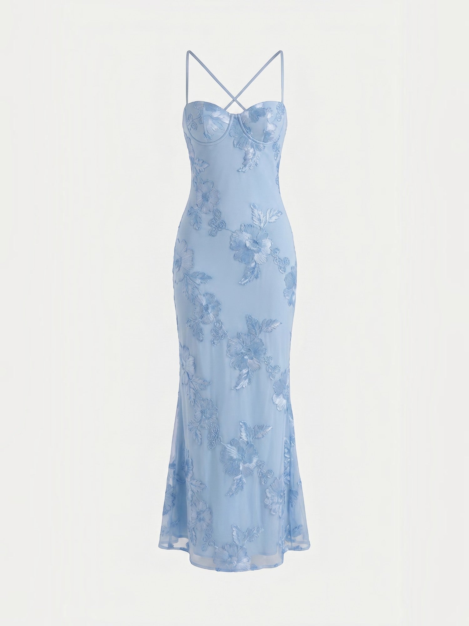 Chantal Korsett Maxi-Abendkleid mit Blumenmuster