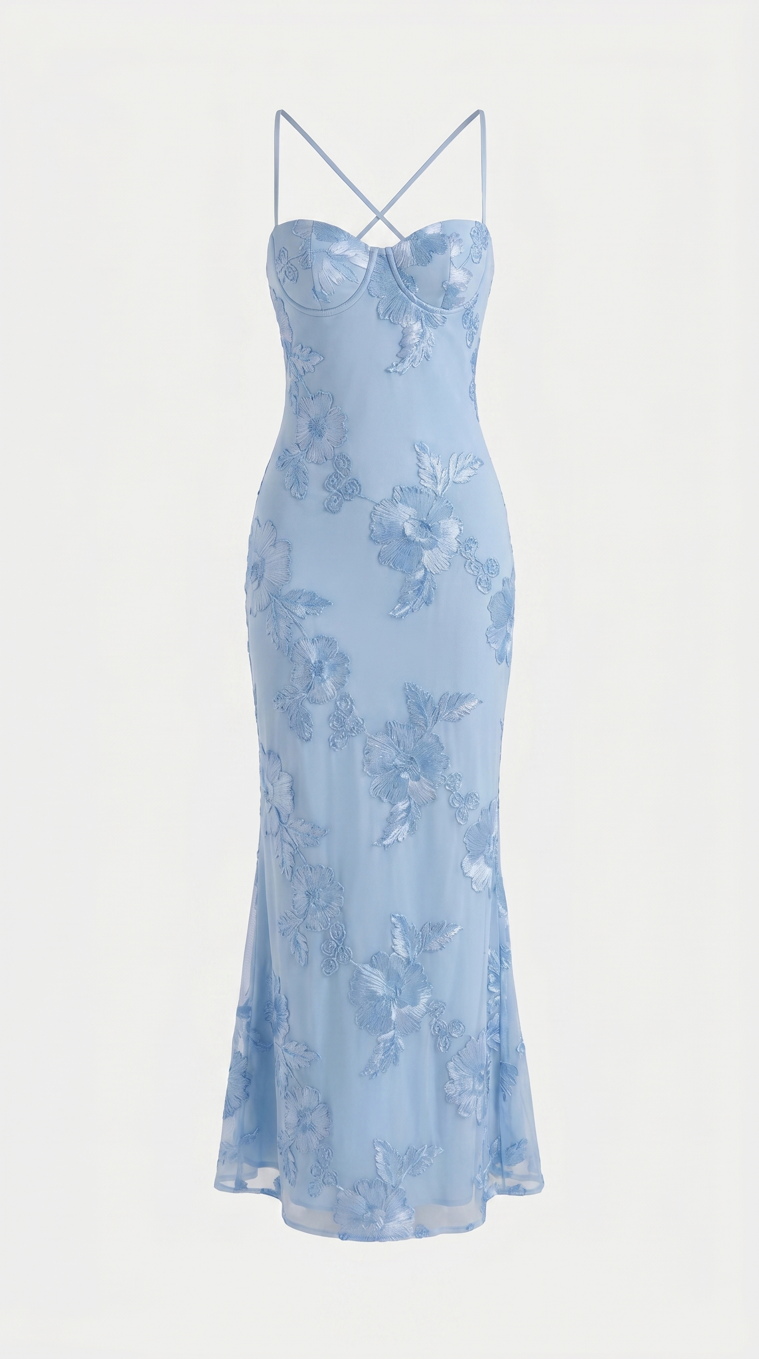 Chantal Korsett Maxi-Abendkleid mit Blumenmuster