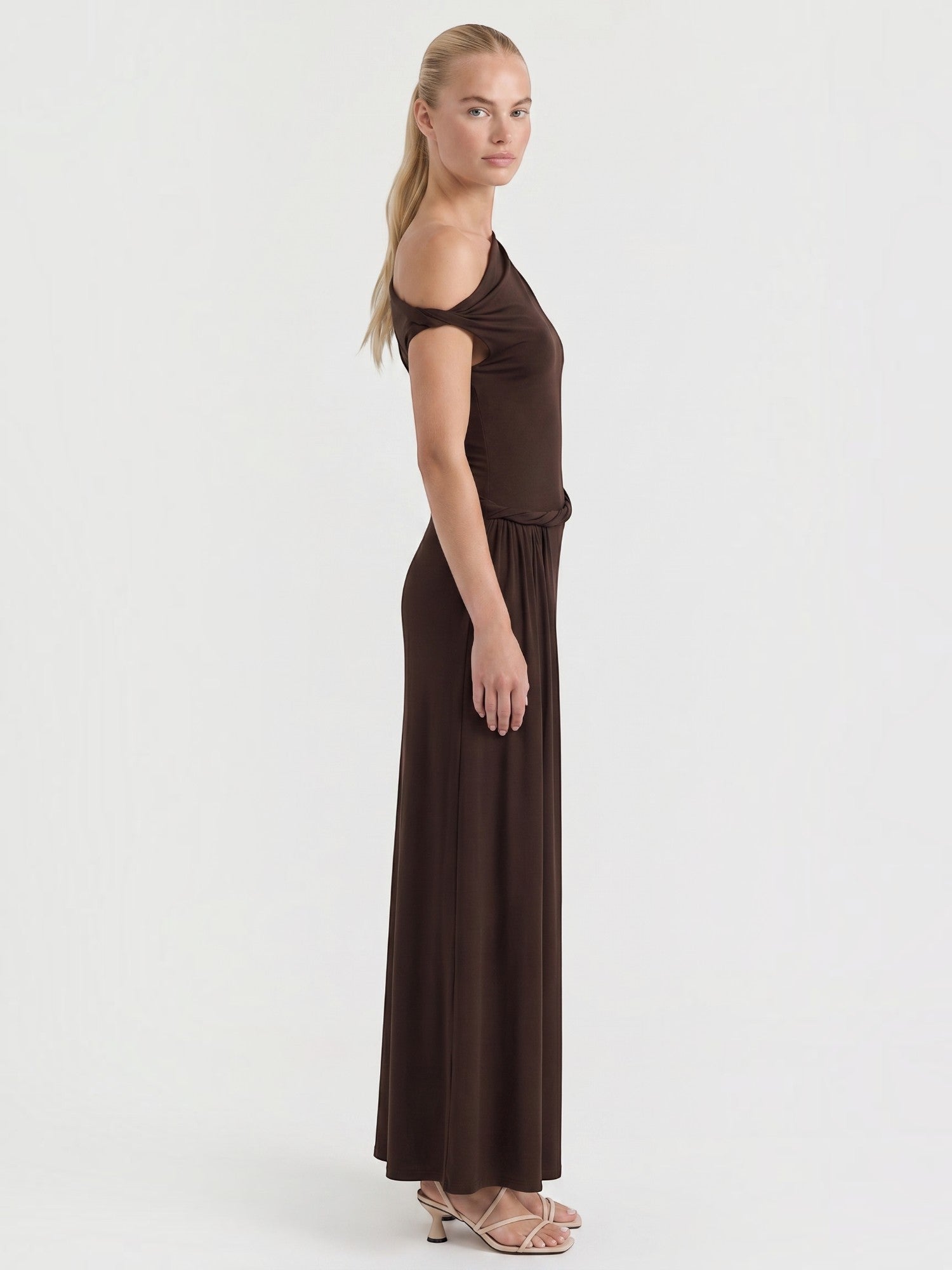 Enid Maxikleid mit One-Shoulder-Träger