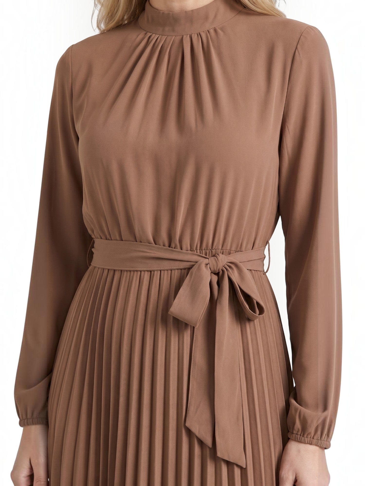 Misty Midi-Plisseekleid mit Bindegürtel