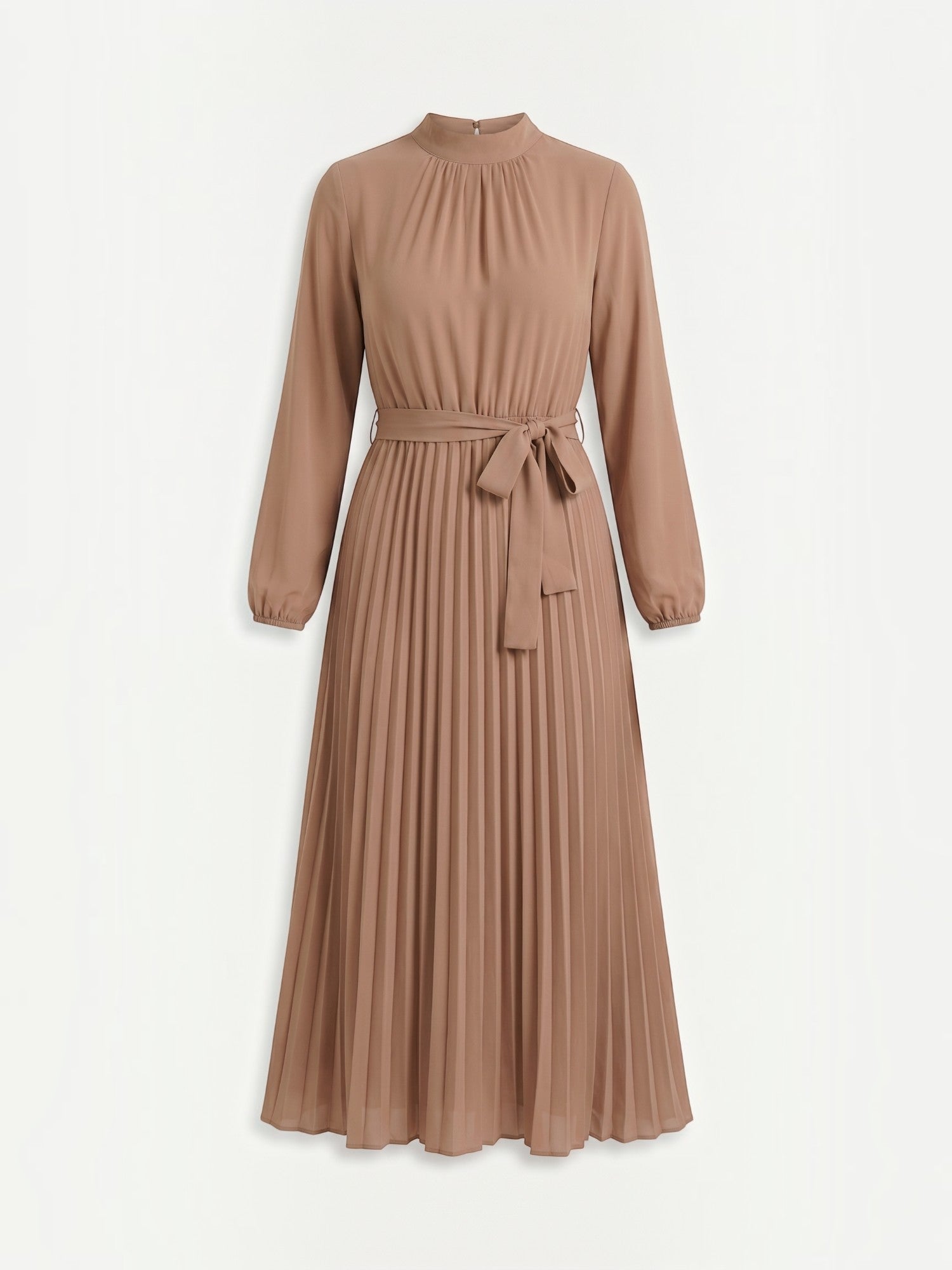 Misty Midi-Plisseekleid mit Bindegürtel