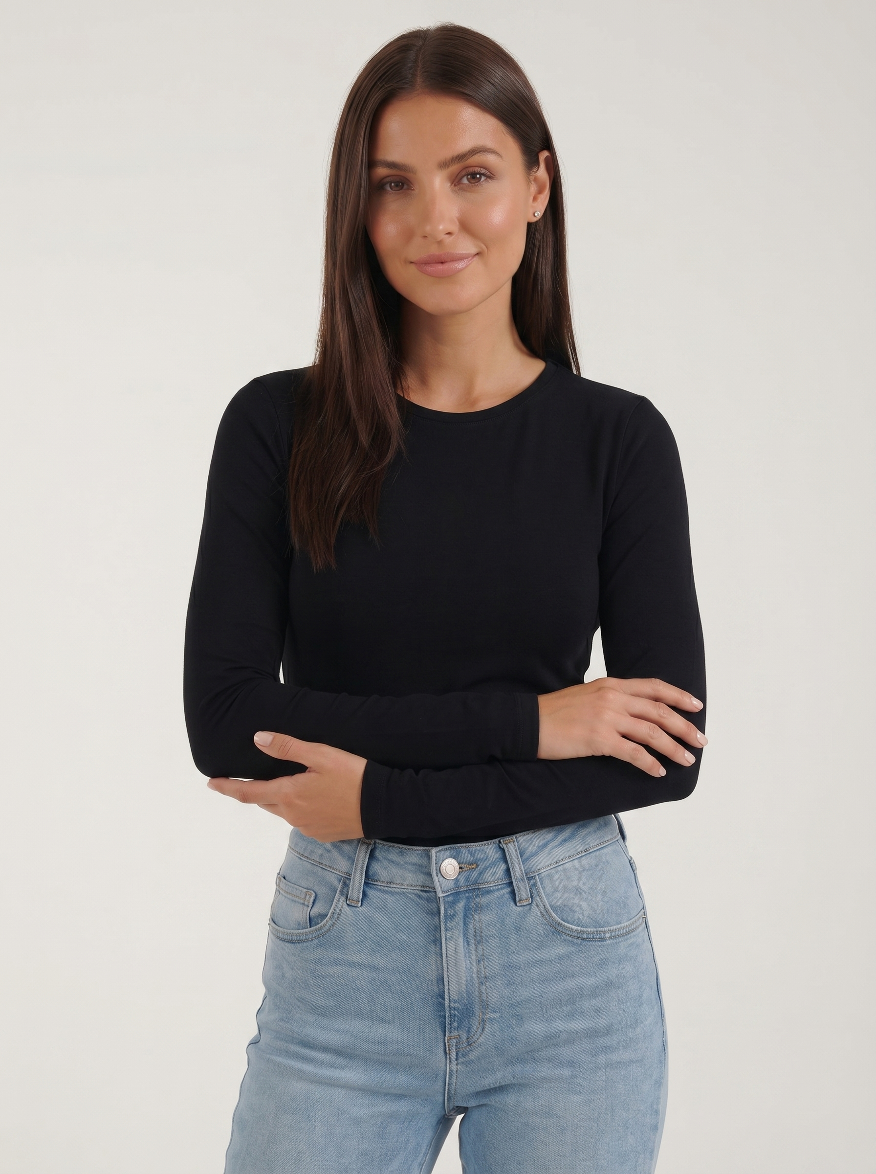 Freya Langarmshirt mit gerippter Struktur