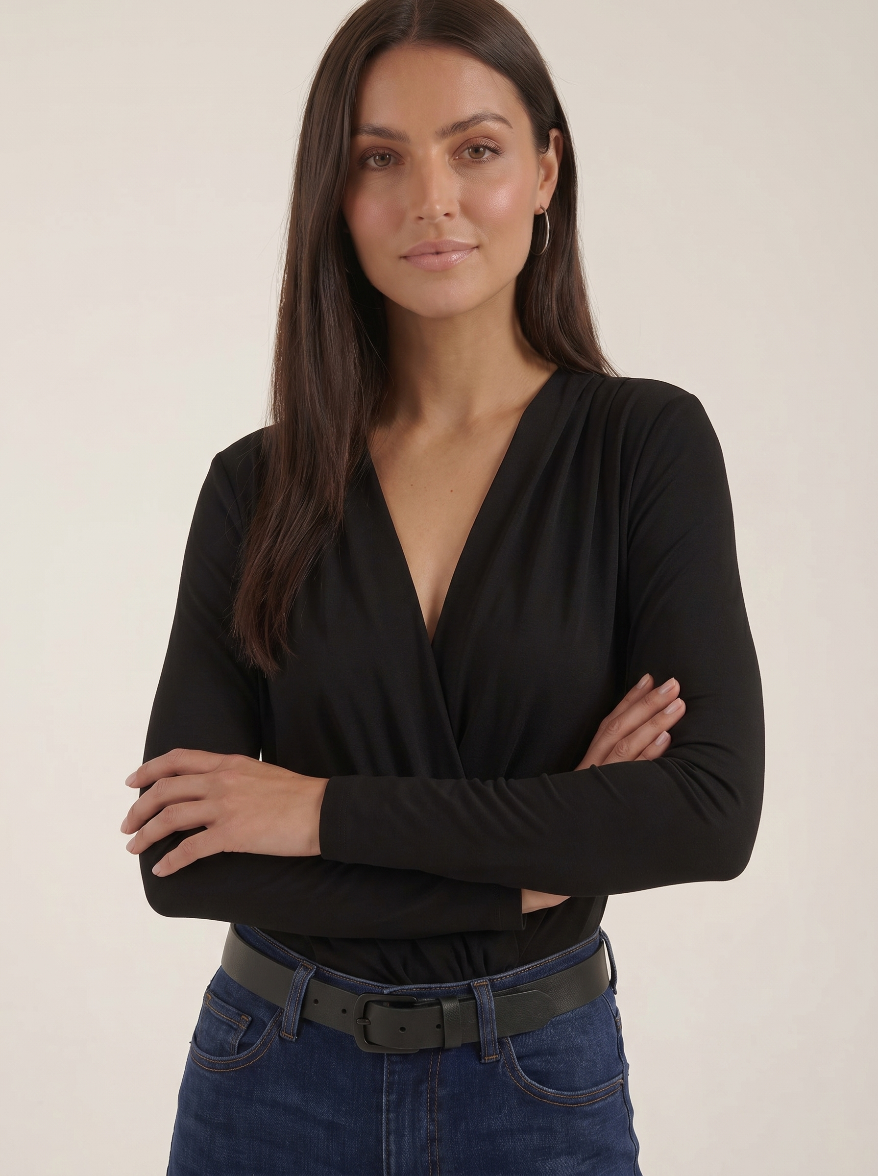 Joanne top mit drapiertem Wickelausschnitt