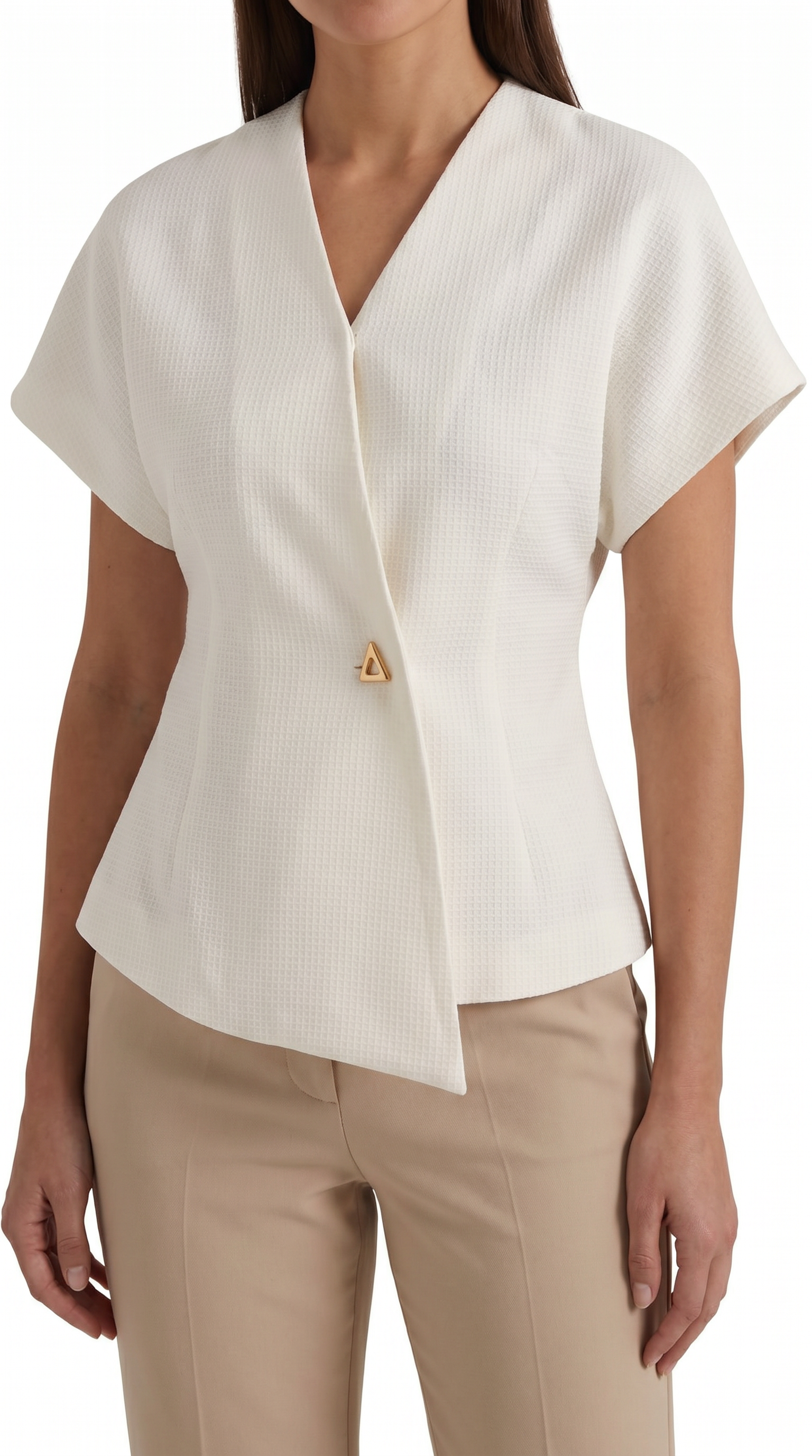 Amy Blazer Top mit asymmetrischer Wickeloptik