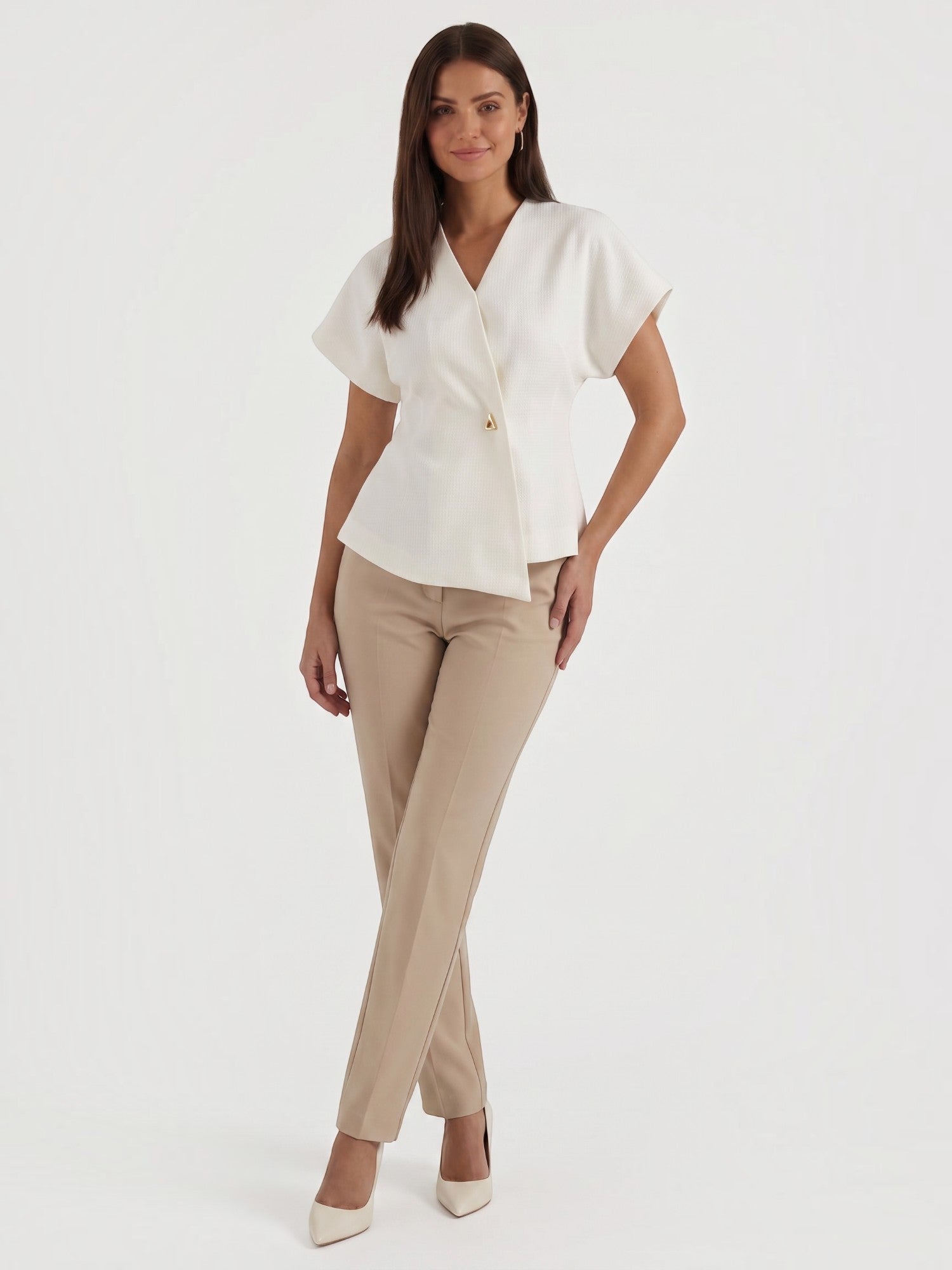 Amy Blazer Top mit asymmetrischer Wickeloptik