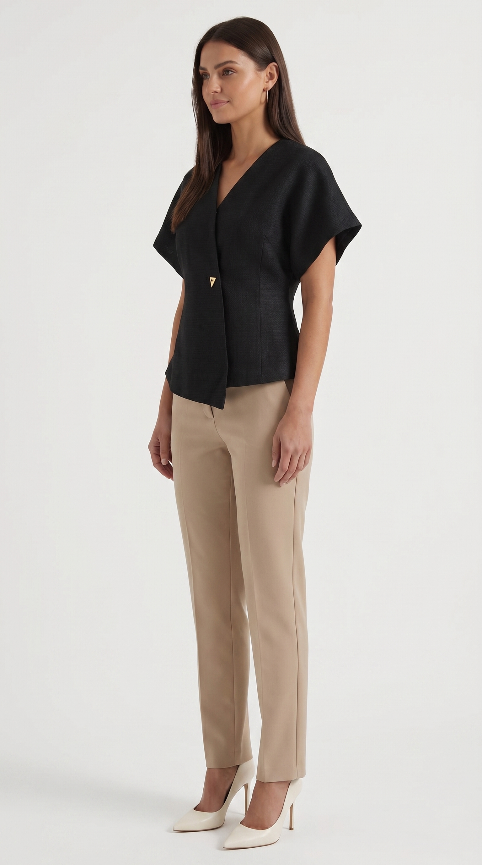 Amy Blazer Top mit asymmetrischer Wickeloptik