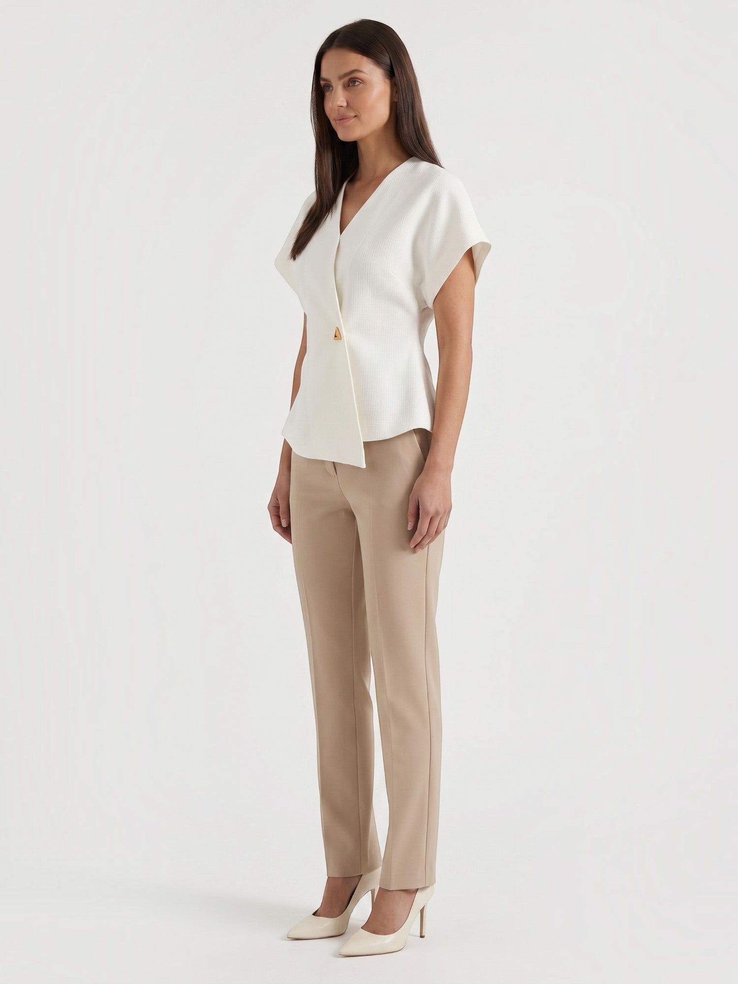 Amy Blazer Top mit asymmetrischer Wickeloptik